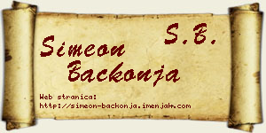 Simeon Bačkonja vizit kartica